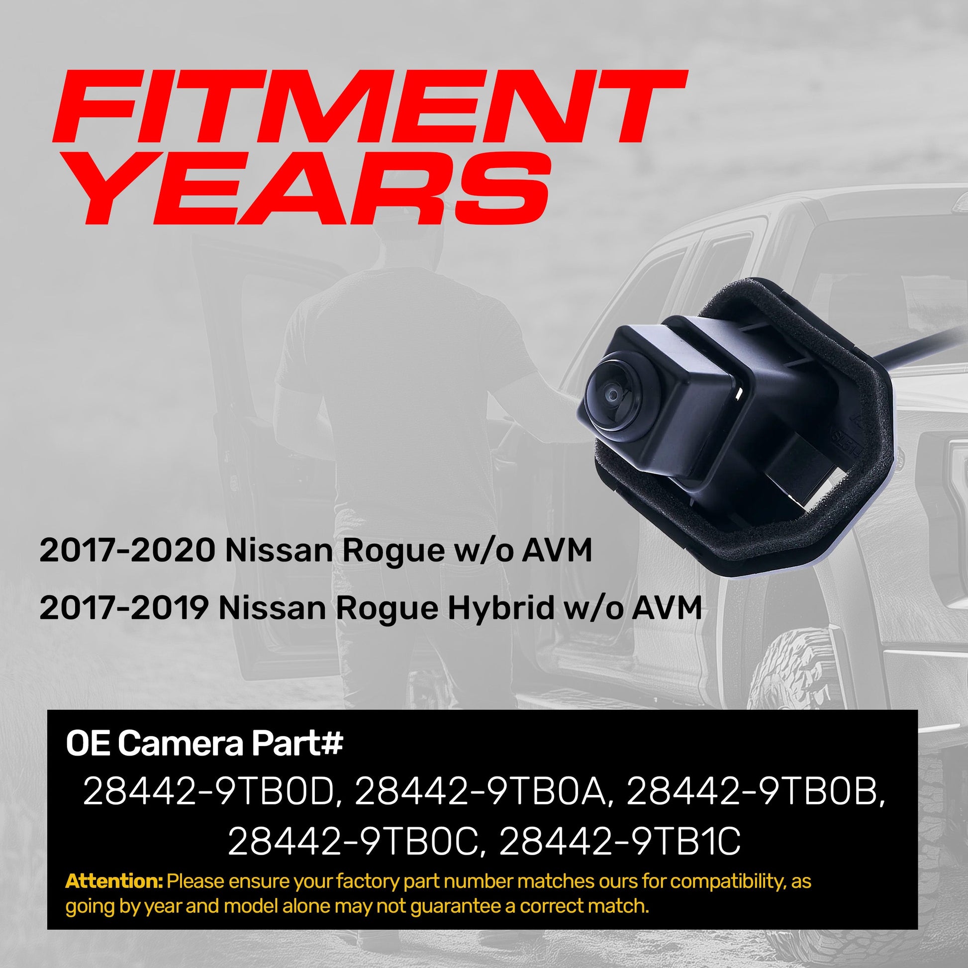 OE backup camera for Nissan Rogue w/o AVM 2017-2020 and Rogue Hybrid 2017-2019 on Tampa Home & Garden Store