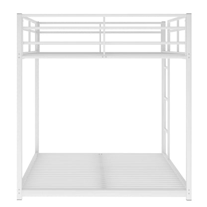 Metal bunk bed low with ladder white steel frame on Tampa Home & Garden Store