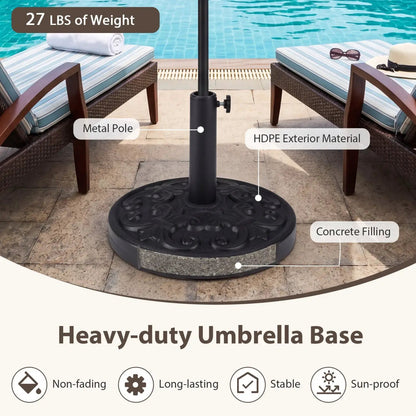 Heavy Duty 26 Lb Patio Umbrella Base Stability