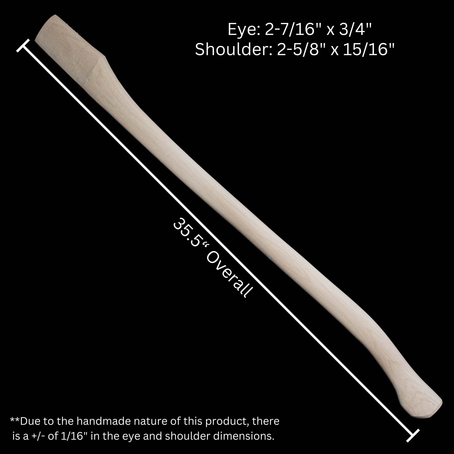 Curved single bit axe handle 36in natural wood Whiskey River Premium Select on Tampa Home & Garden Store