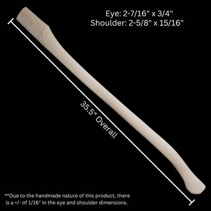 Curved single bit axe handle 36in natural wood Whiskey River Premium Select on Tampa Home & Garden Store