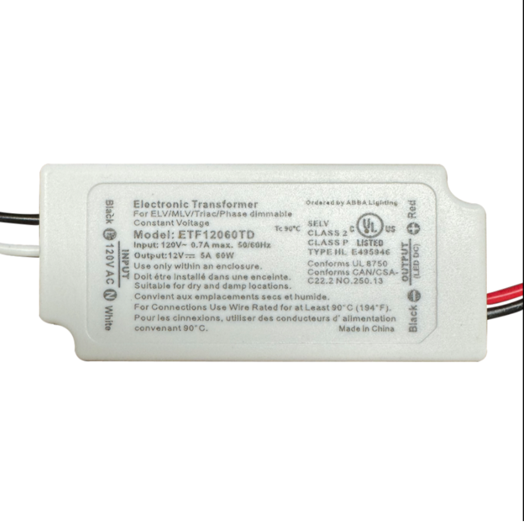 TSDCS60 – 12V 60W Transformer for LED Strip, Module and Tape Lights Residential Commercial