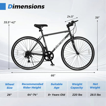 Costway 26 Inch Mountain Bike with 6-speed gearing and all-terrain rubber wheels on Tampa Home & Garden Store