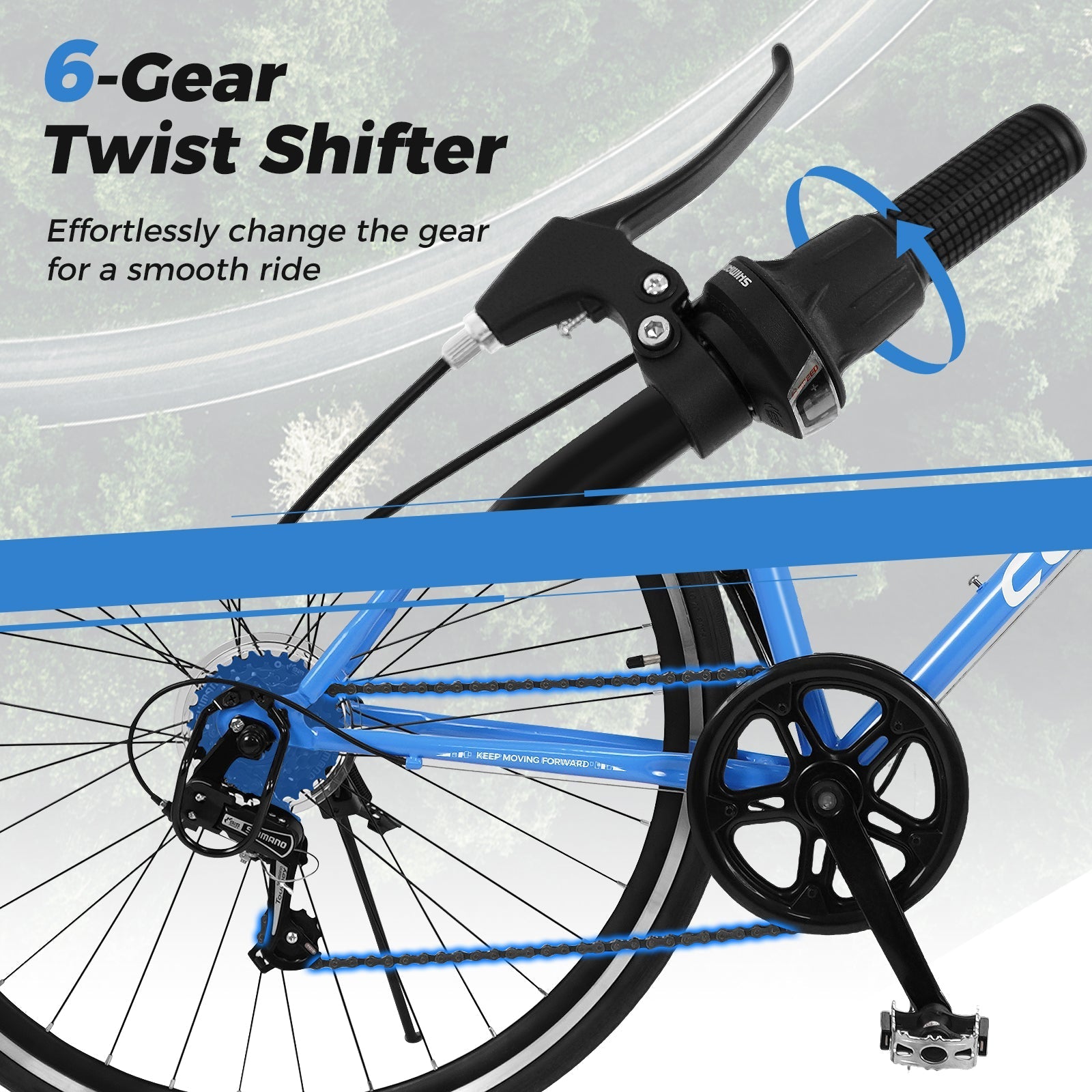 GemGear 26-inch blue mountain bike with 6-speed twist shifter and all-terrain rubber wheels on Tampa Home & Garden Store