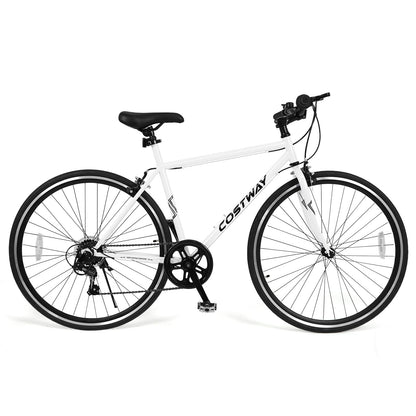 Costway 26-inch white mountain bike with 6-speed drivetrain and all-terrain rubber tires on Tampa Home & Garden Store