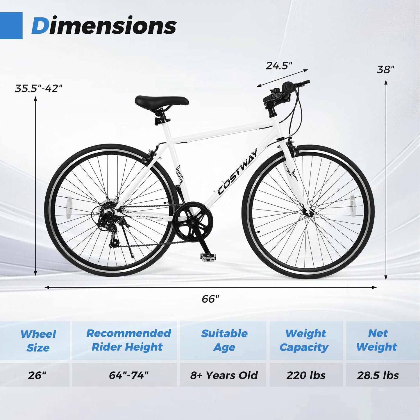 GemGear 26 Inch mountain bike, white frame, 6-speed, all-terrain rubber tires on Tampa Home & Garden Store