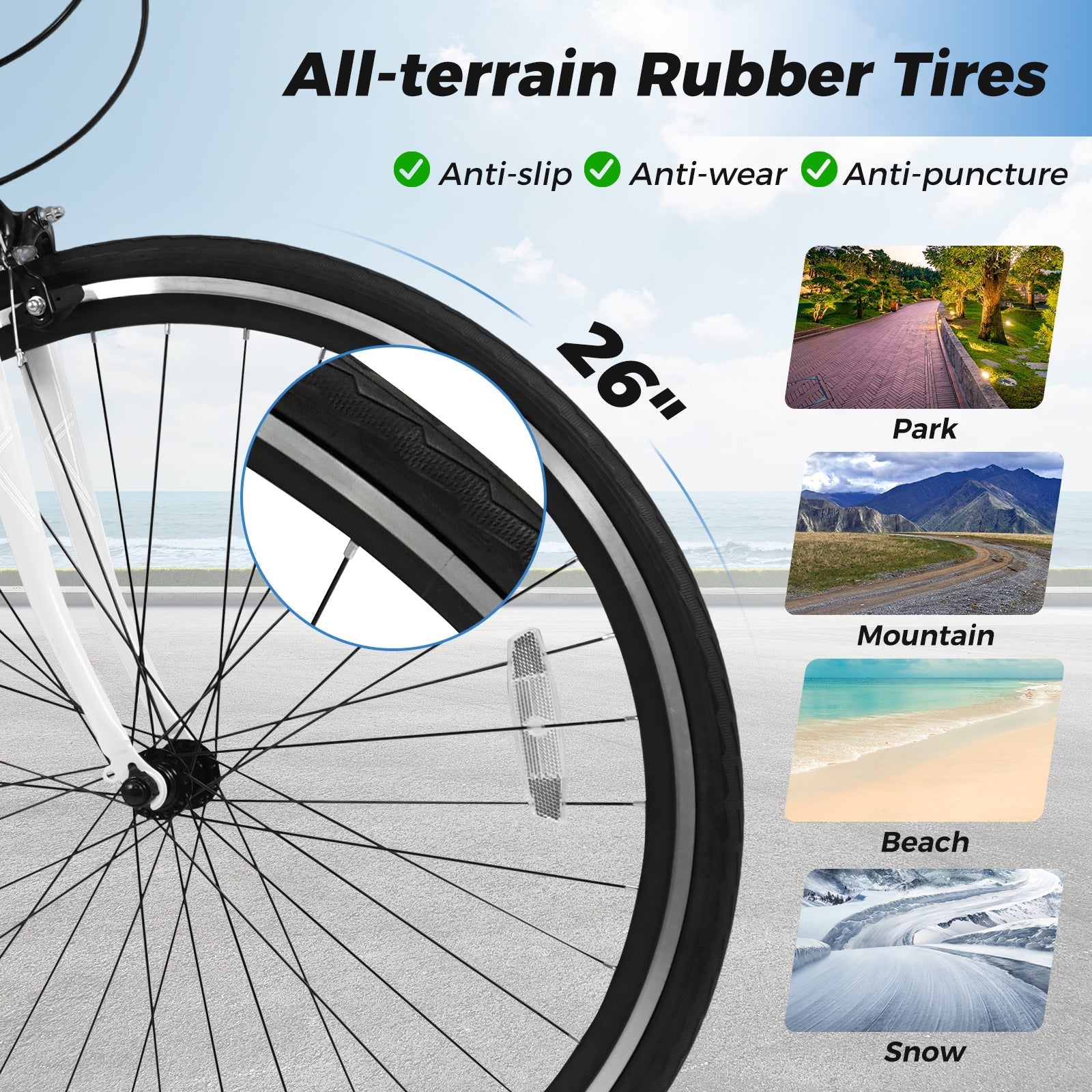 GemGear 26-inch mountain bike wheel with all-terrain rubber tires on Tampa Home & Garden Store