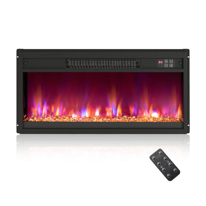 Chimenea eléctrica empotrable de 1500 W de 18/23/26 pulgadas con control remoto - 18 pulgadas