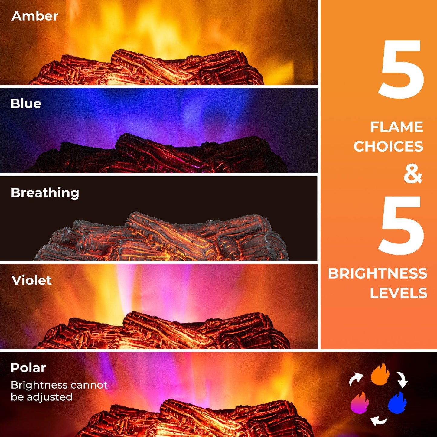 26-Inch infrared quartz electric fireplace with pinewood ember bed DirectDeals amber hues on Tampa Home & Garden Store