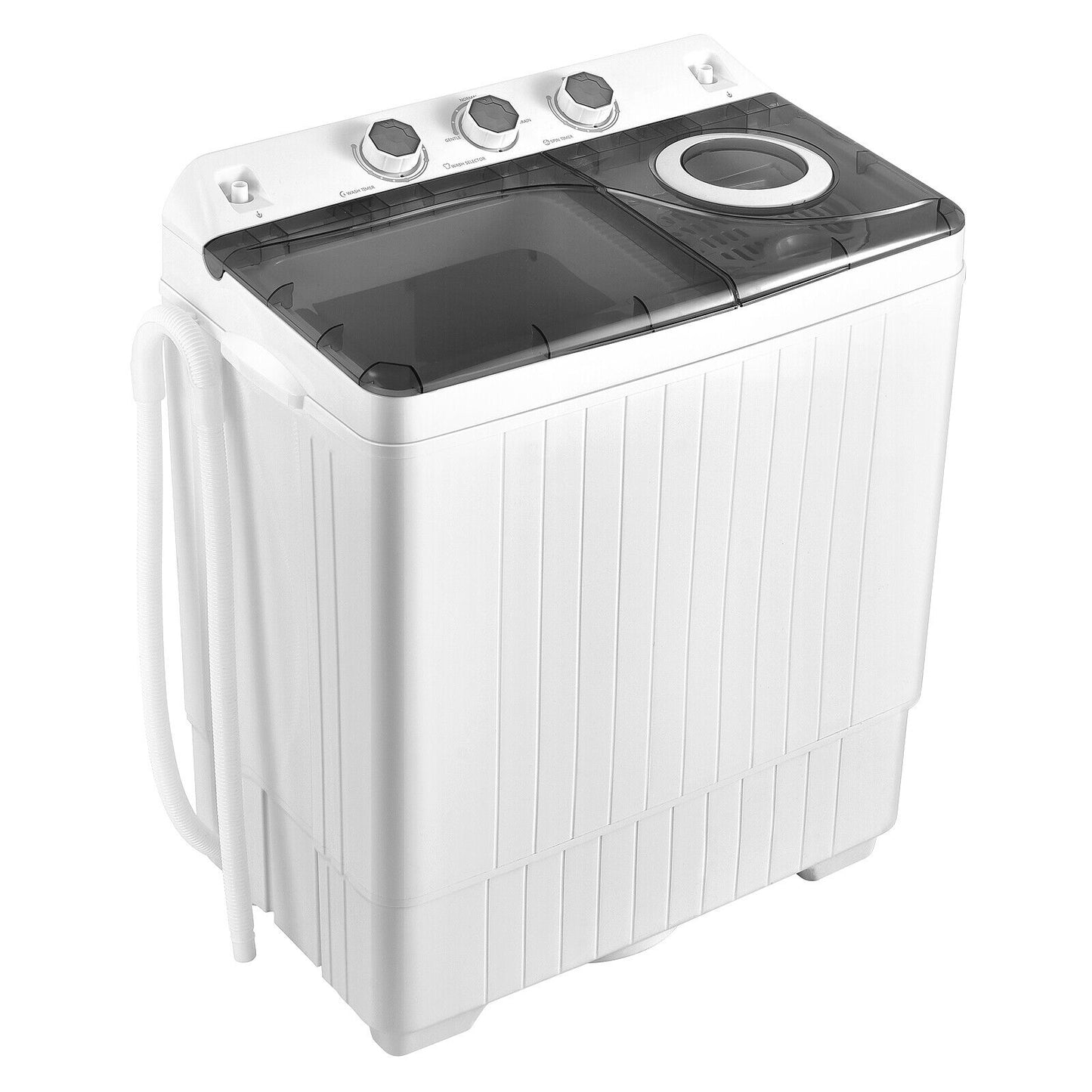 Lavadora semiautomática portátil de doble tina de 26 lb con bomba de drenaje - Azul