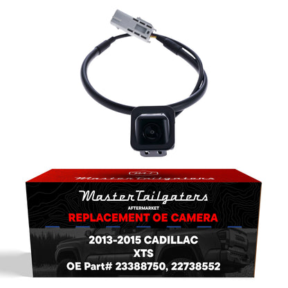 Cadillac XTS OEM backup camera by Master Tailgaters, black housing with gray connector on Tampa Home & Garden Store