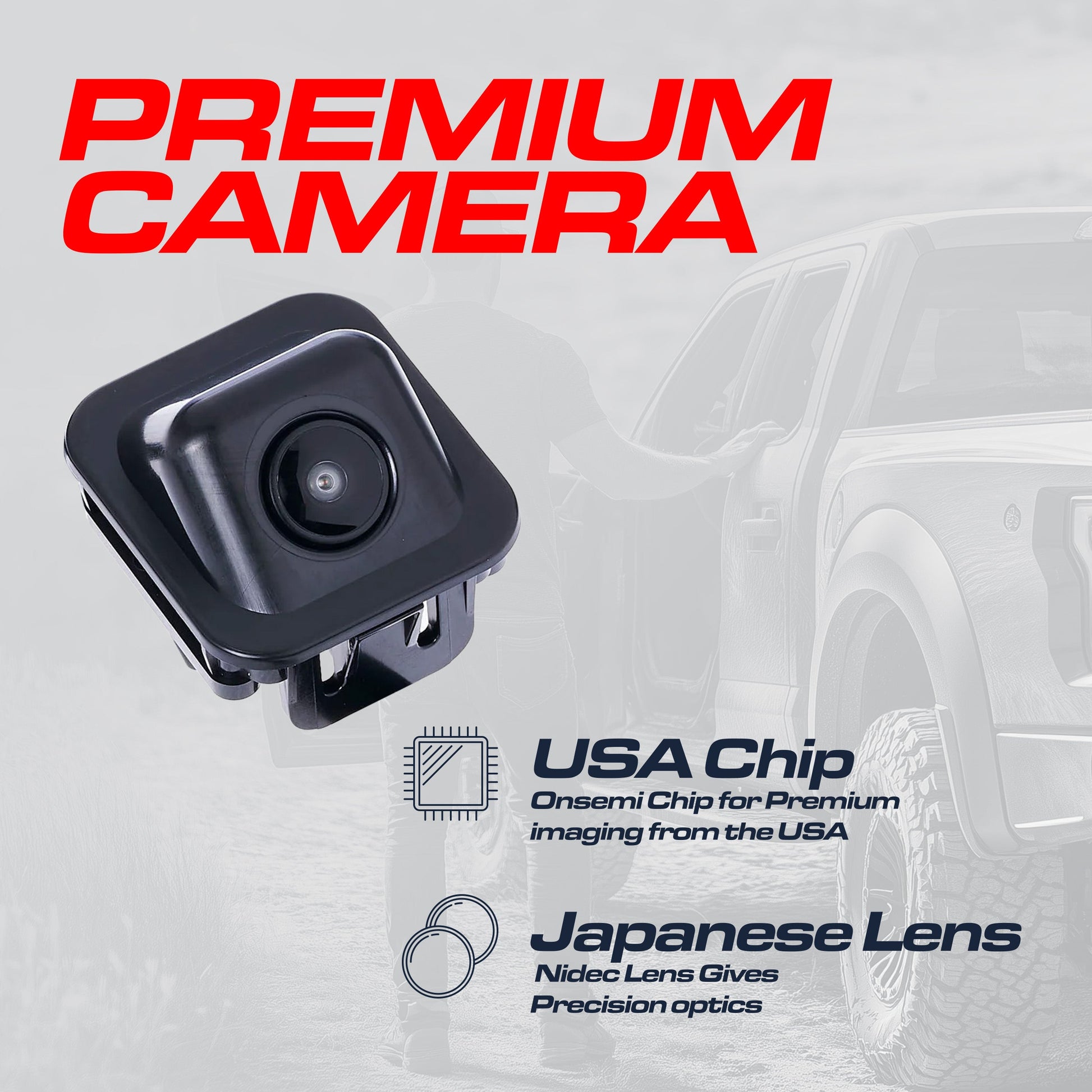 Cadillac XTS OEM backup camera (2013-2015) by Master Tailgaters, black plastic housing on Tampa Home & Garden Store