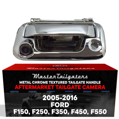 Chrome tailgate handle with backup camera by Master Tailgaters for Ford F-series 2005-2016 on Tampa Home & Garden Store