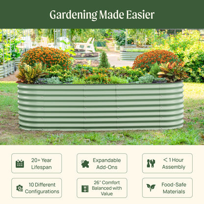 Ensemble de jardin surélevé modulaire géant en métal 10 en 1 de 26 po de hauteur