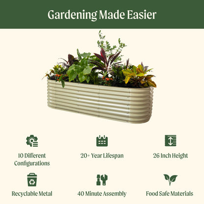 Ensemble de jardin surélevé modulaire géant en métal 10 en 1 de 26 po de hauteur