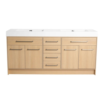 Freestanding Vanity With Resin Sink and Drawers