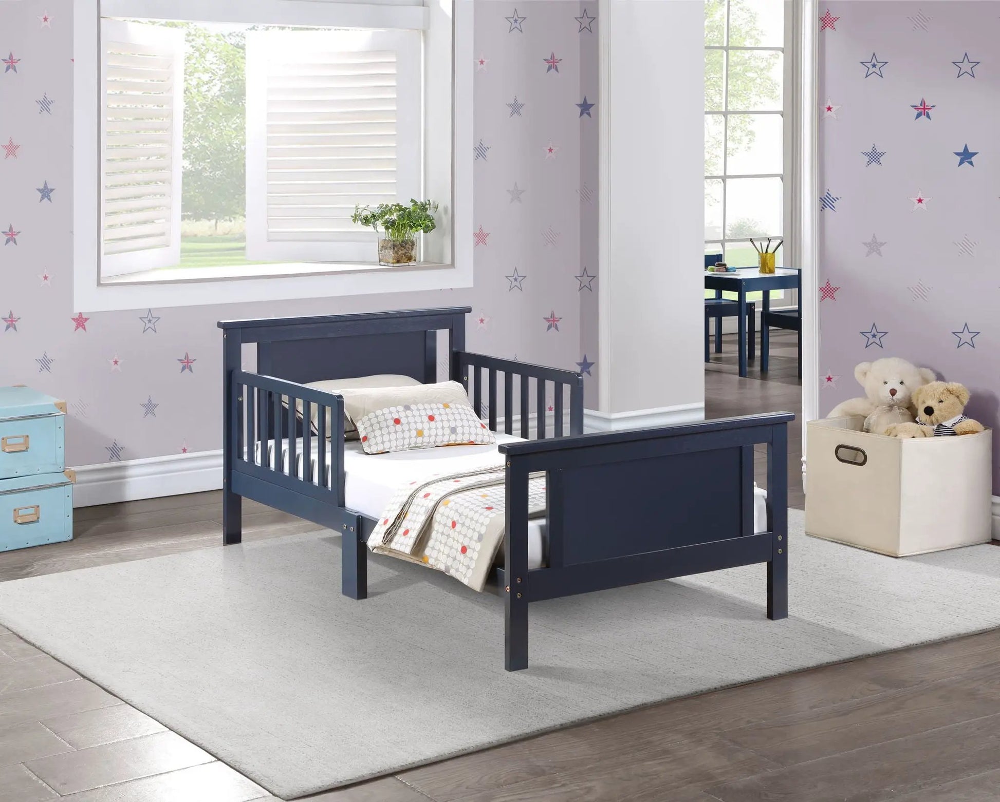 Connelly reversible toddler bed navy with slats by Unique Piece Furniture on Tampa Home & Garden Store