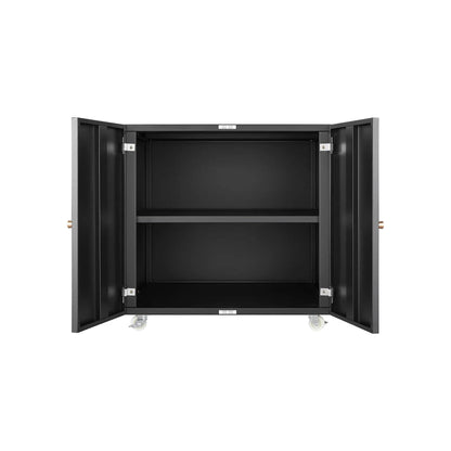 Printer stand copier cabinet, 2-door steel, black, mobile with casters, Unique Piece Furniture on Tampa Home & Garden Store
