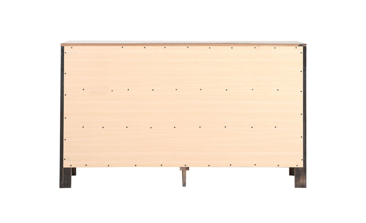 Elegant Transitional Dresser back view in light wood with dark frame by HouseOfZazla on Tampa Home & Garden Store