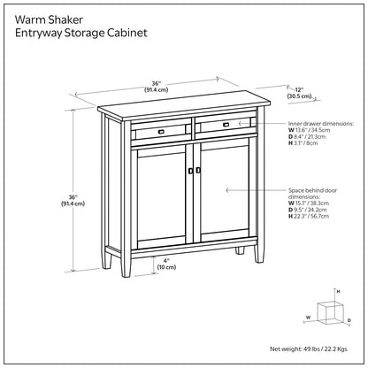 Warm Shaker entryway storage cabinet Brown with adjustable shelves HouseOfZazla accent cabinet on Tampa Home & Garden Store
