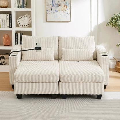 Convertible Chaise Lounge Chair With USB Ports
