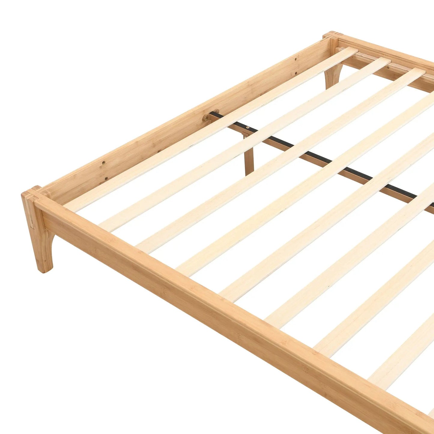 Solid Bamboo Platform Bed Frame with Slat Support