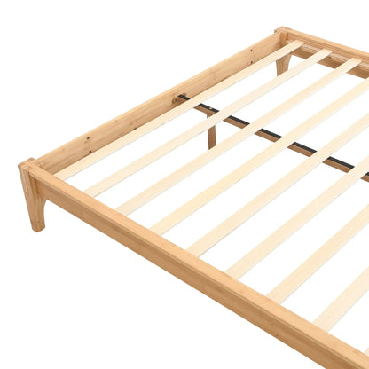 Solid Bamboo Platform Bed Frame with Slat Support
