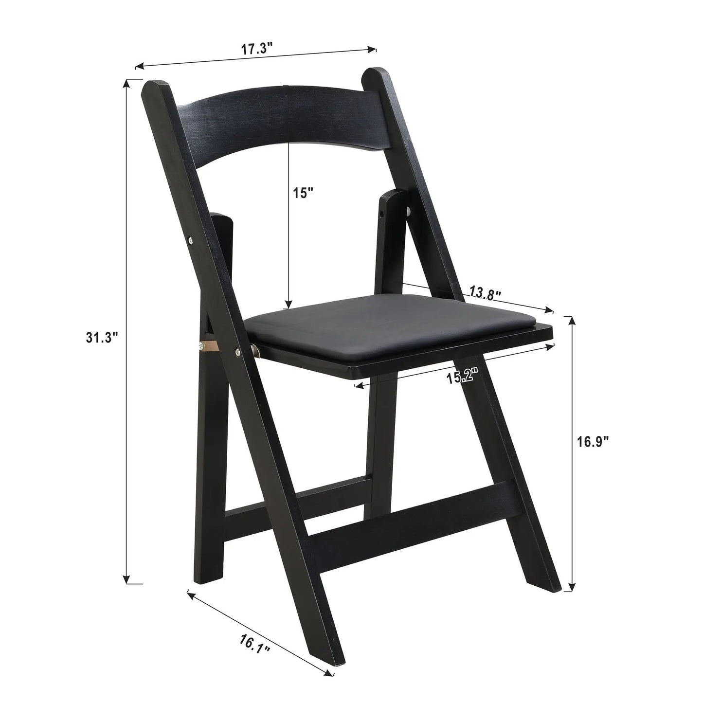 Solid Wood Upholstered Folding Chairs Dining Set
