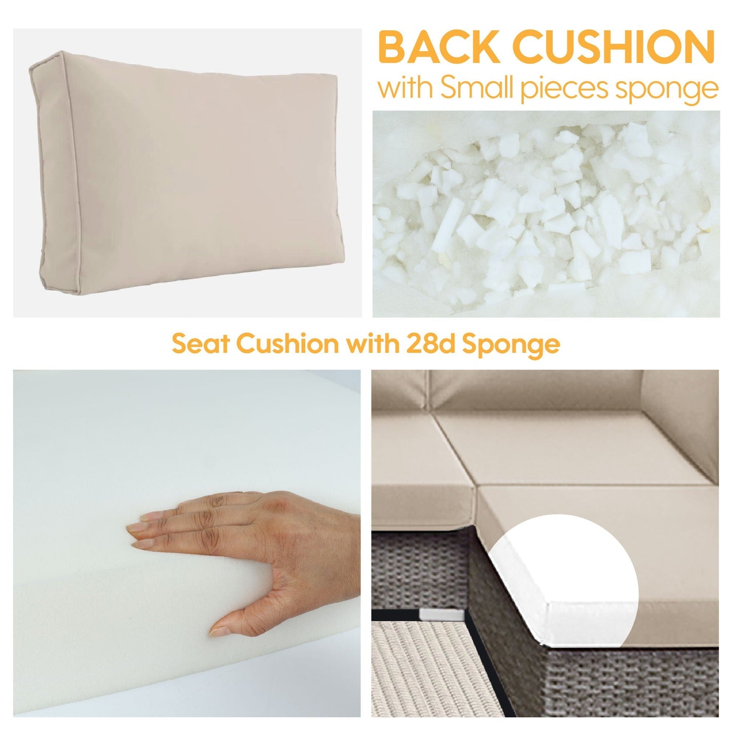 Outdoor Deep Seat Cushions for Sectionals