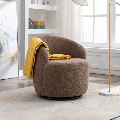 Teddy Fabric and Swivel Barrel Accent Chair