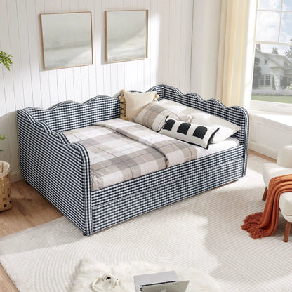 Gingham Daybed With USB Port and Wave Design