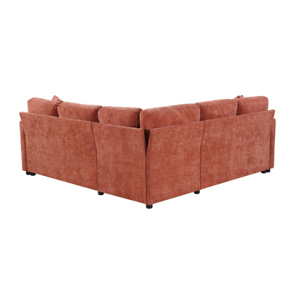 Modern L-shaped sleeper sectional sofa bed in terracotta upholstery with hidden storage on Tampa Home & Garden Store