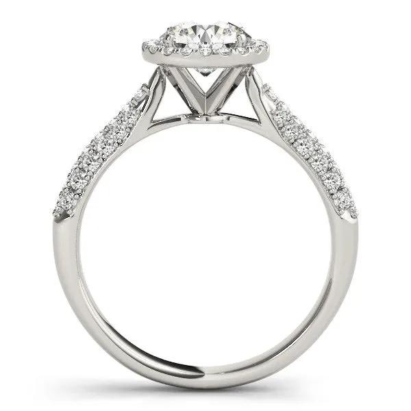14k white gold halo engagement ring with pave band, 1 1/3 cttw, Bids.com on Tampa Home & Garden Store