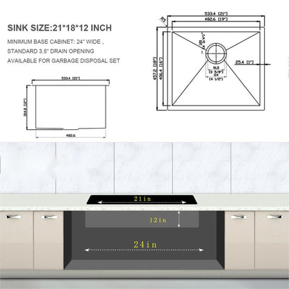 Modern Deep Single Bowl and Stainless Steel Sink