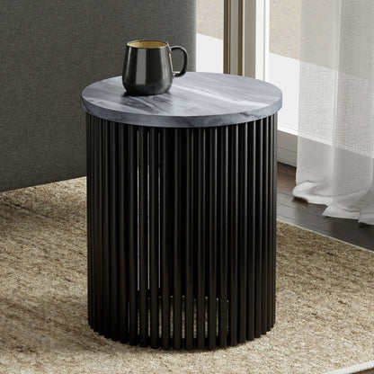 Demy Marble Accent Table with Sturdy Metal Base