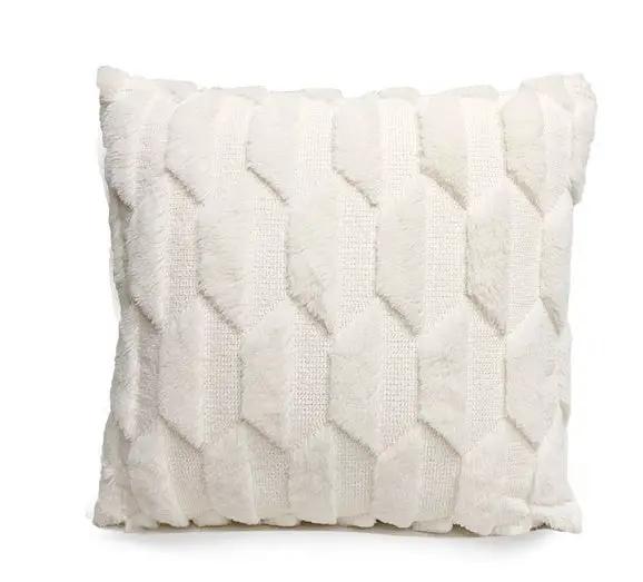 Plush Solid Color Sofa Pillowcase for Living Room
