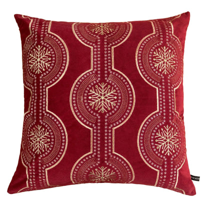 Holiday Throw Pillow Snowflake Embroidery