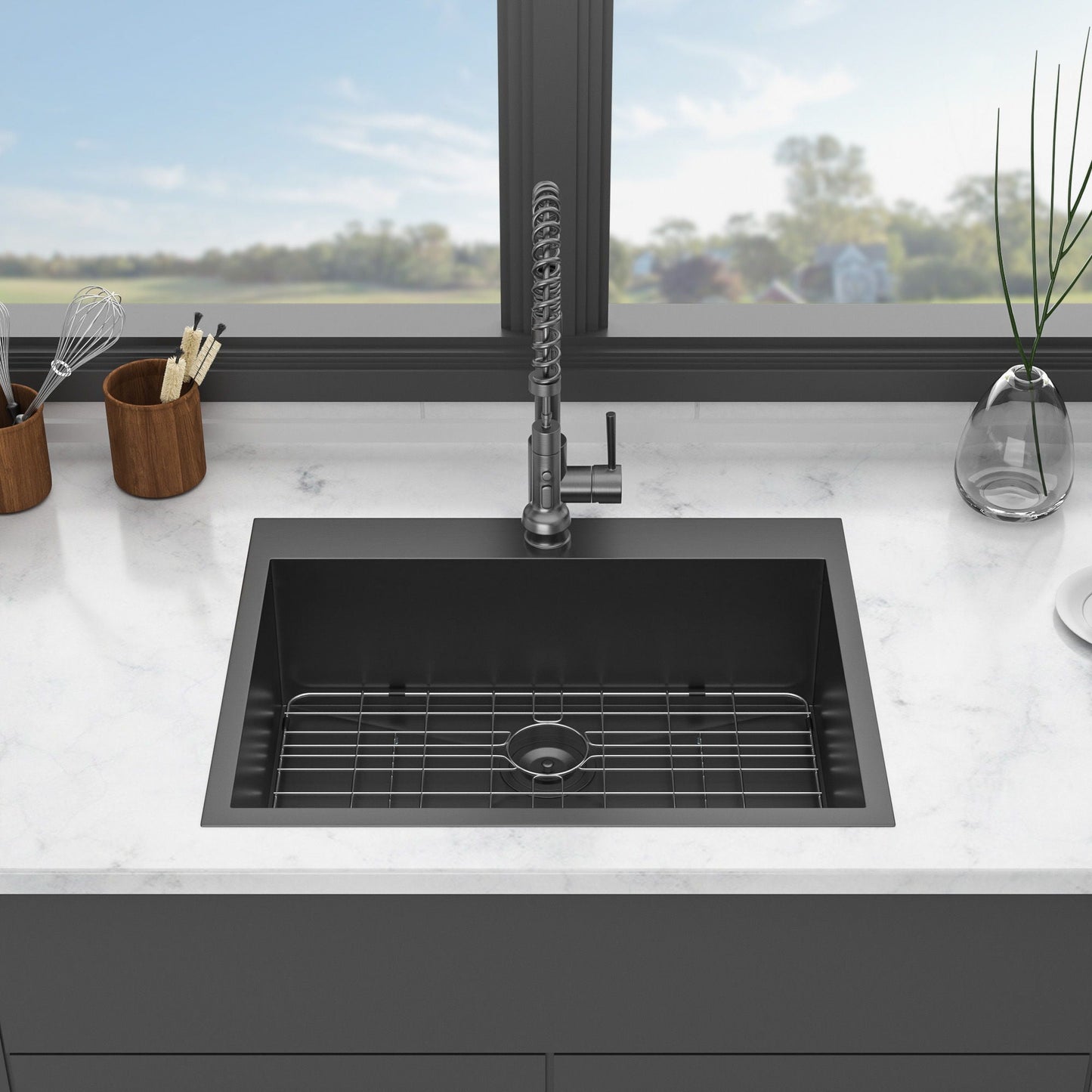 Modern Drop In Kitchen Sink 16 Gauge Steel