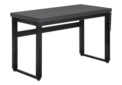 Computer desk with black metal frame and dark gray top, height-adjustable standing desk for laptop on Tampa Home & Garden Store