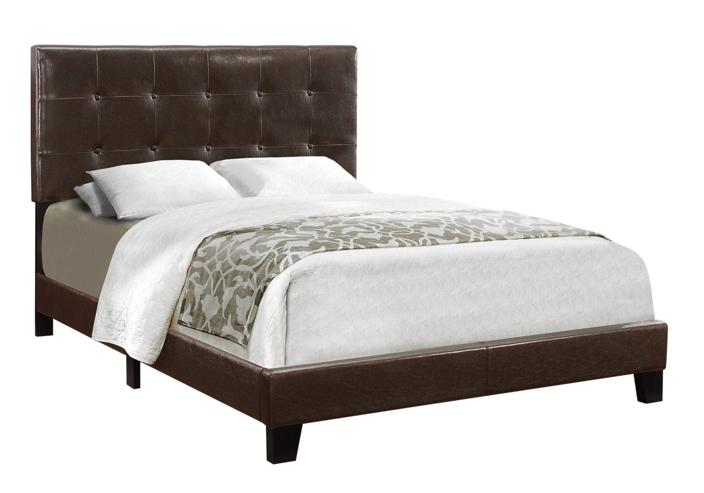 Transitional Upholstered Bed Frame and Headboard