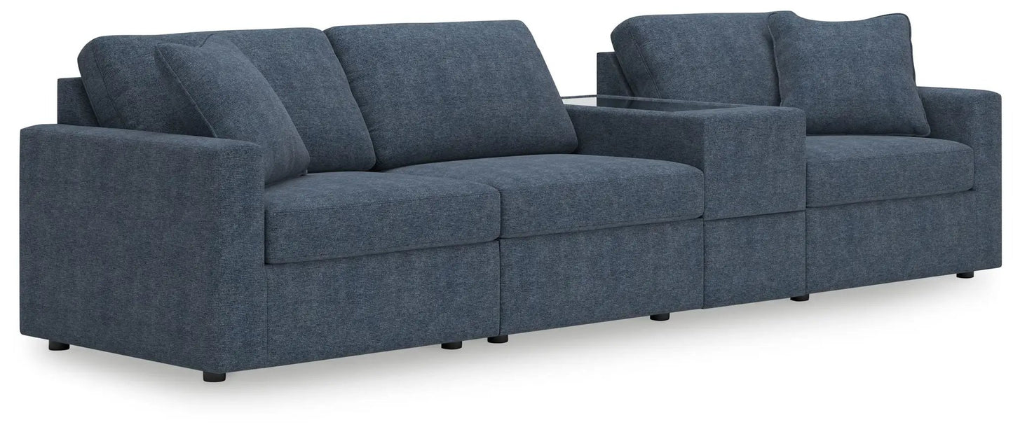 Modmax Sectional Ink blue fabric, 4-seat modular sofa by Unique Piece Furniture on Tampa Home & Garden Store