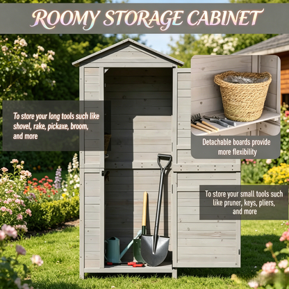 an Outdoor Storage Shed With Tilted Tin Roof