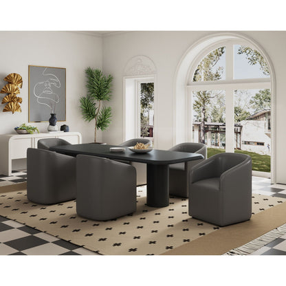Anna and Modern Round Vegan Dining Armchair