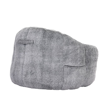 Beanbag chair with armrests in gray textured fabric, filled with high-density foam on Tampa Home & Garden Store