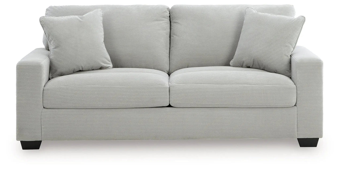 Greenbriar sofa gray ribbed corduroy fabric with 2 cushions by Unique Piece Furniture on Tampa Home & Garden Store