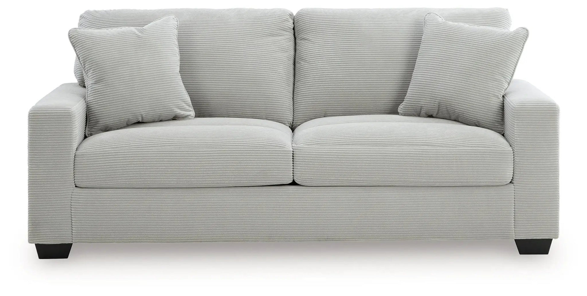 Greenbriar sofa gray ribbed corduroy fabric with 2 cushions by Unique Piece Furniture on Tampa Home & Garden Store