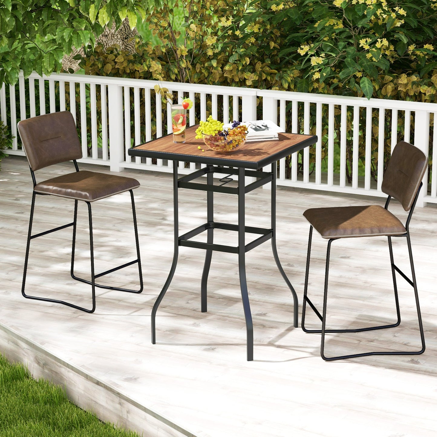 27.5 Inches Patio Bar Table for Garden Backyard Poolside - Tampa Home & Garden Store