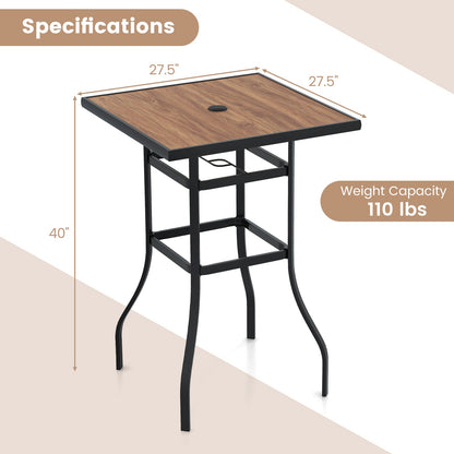 27.5 Inches Patio Bar Table for Garden Backyard Poolside - Tampa Home & Garden Store