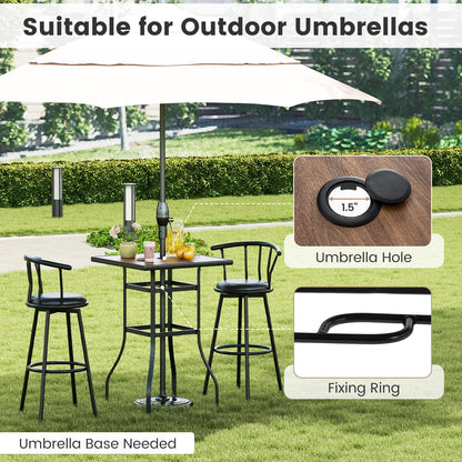 27.5 Inches Patio Bar Table for Garden Backyard Poolside - Tampa Home & Garden Store
