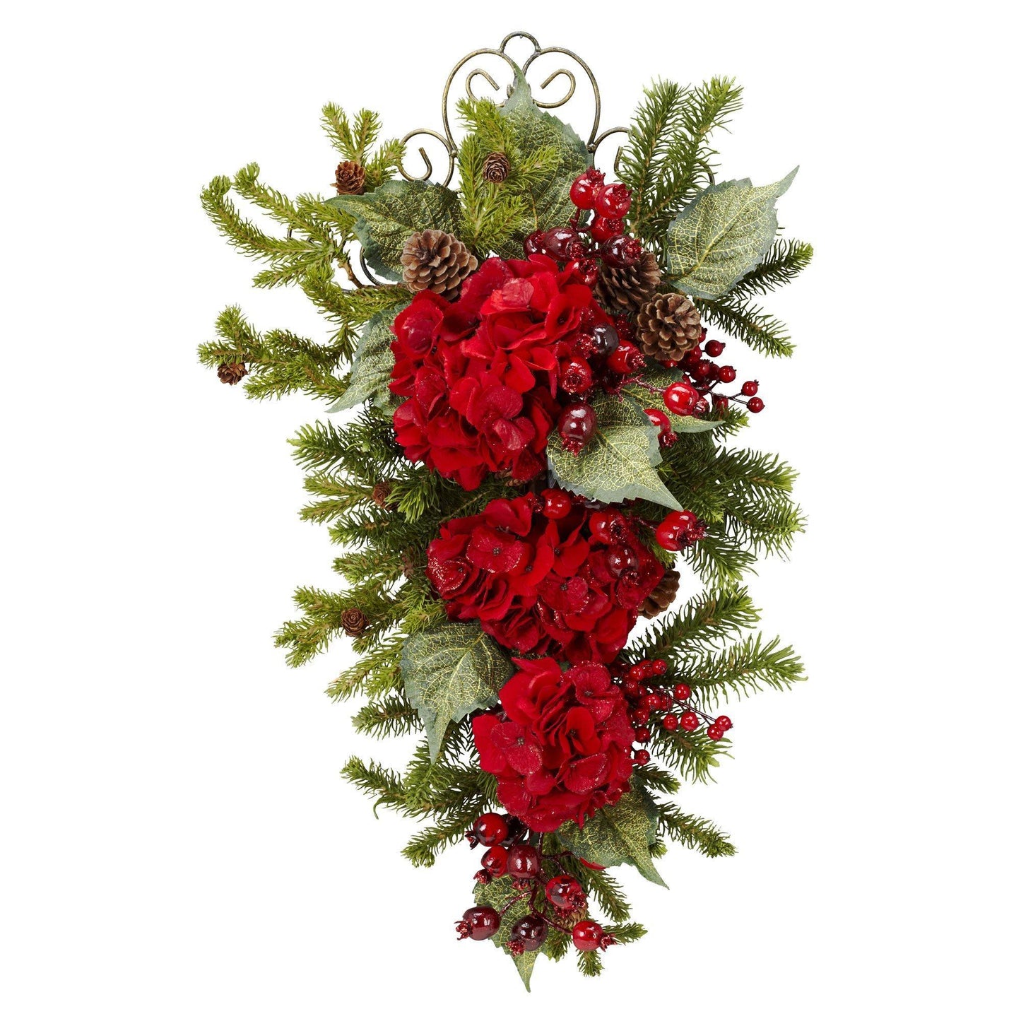 27” Christmas Hydrangea Teardrop - Tampa Home & Garden Store